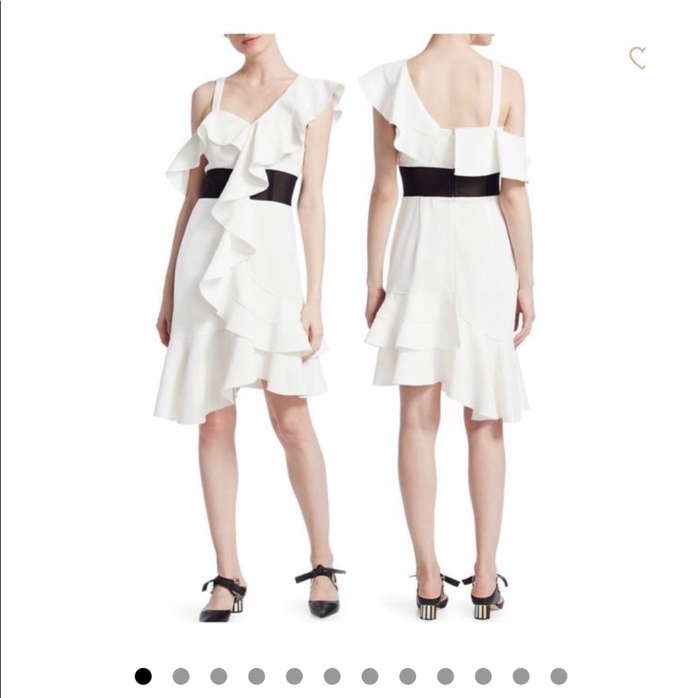 proenza schouler one shoulder short ruffle dress